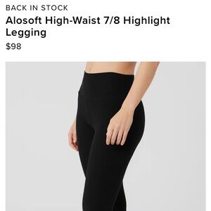 EUC Alosoft 7/8 Leggings size small